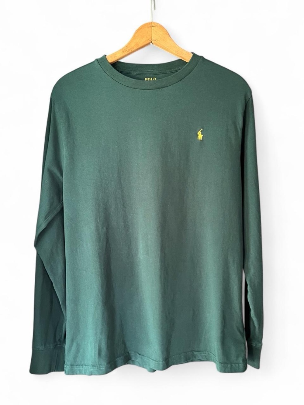 Ralph Lauren Boys XL 18-20 Dark Green Long Sleeve Pony Tee Preppy Y2K Like New
